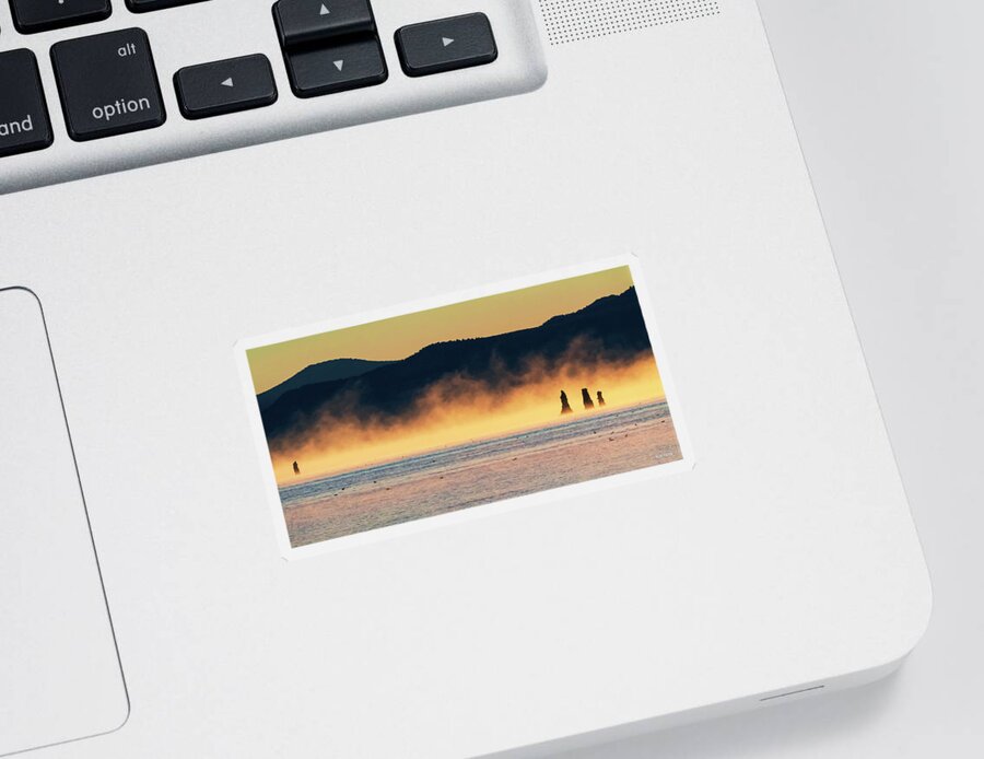 Mono Lake Sticker featuring the photograph Pillars in the Mist by Ryan Huebel
