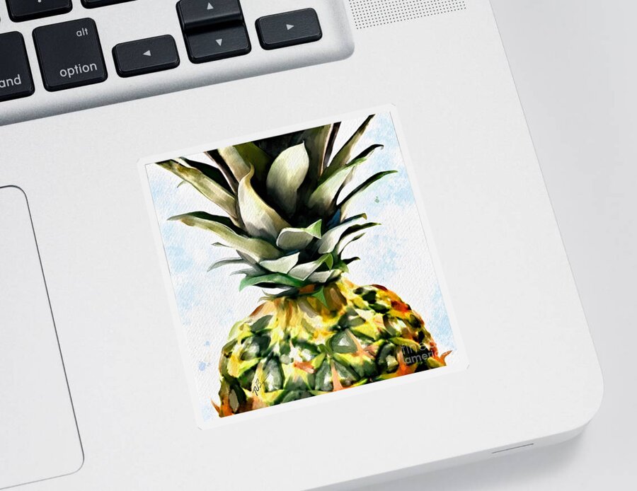 Pineapple Sticker featuring the painting Pineapple Dreams by Tammy Lee Bradley