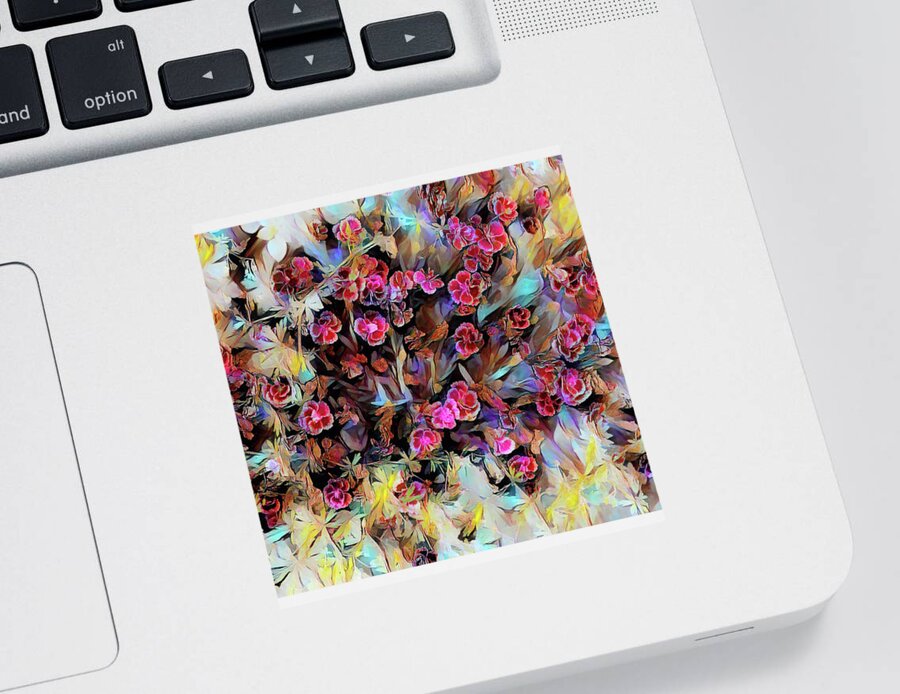 Flowers Sticker featuring the painting Pink Flowers Abstract by Patricia Piotrak
