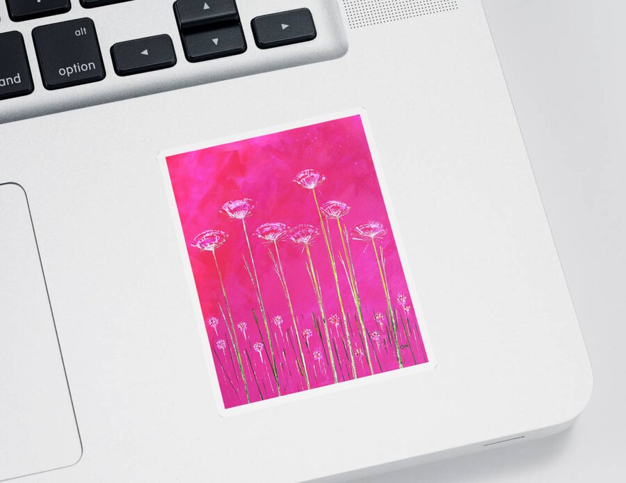 Flowers Sticker featuring the painting Pink Flowers by Corinne Carroll