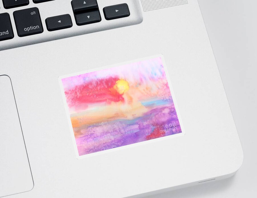 Water Sticker featuring the painting Pink Painted Sky by Deb Stroh-Larson