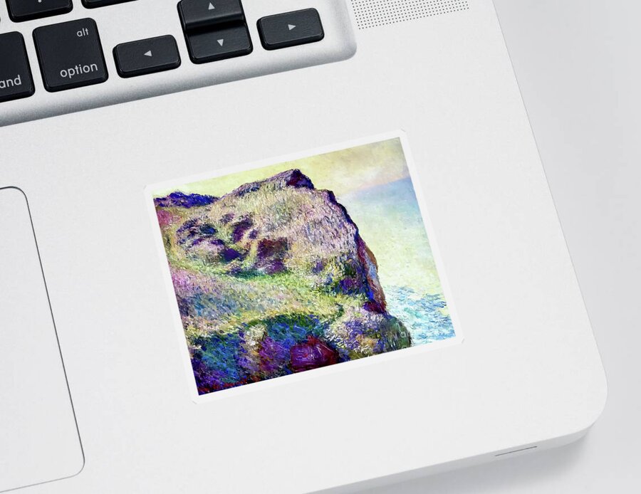 French Sticker featuring the painting Point du Petit Ailly by Claude Monet 1897 by Claude Monet