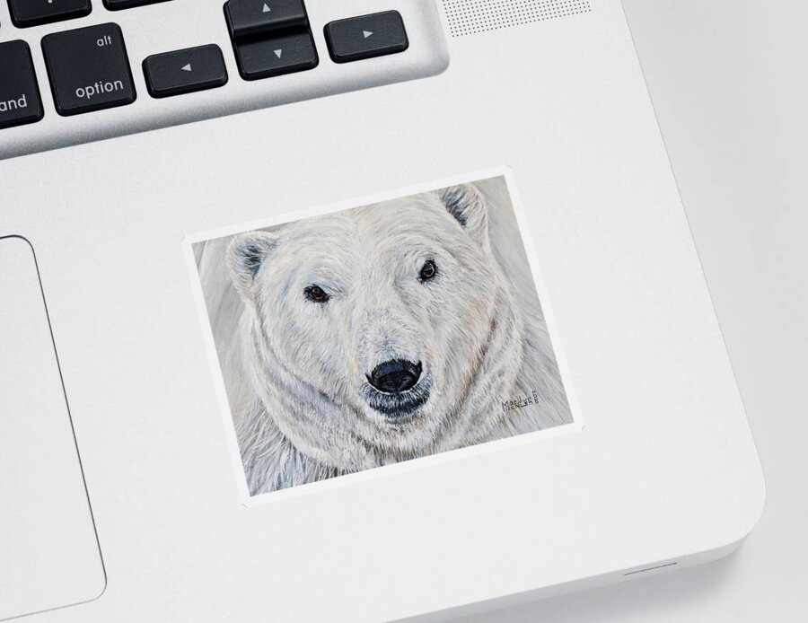 Hypercarnivores Sticker featuring the painting Polar Bear - Churchill by Marilyn McNish