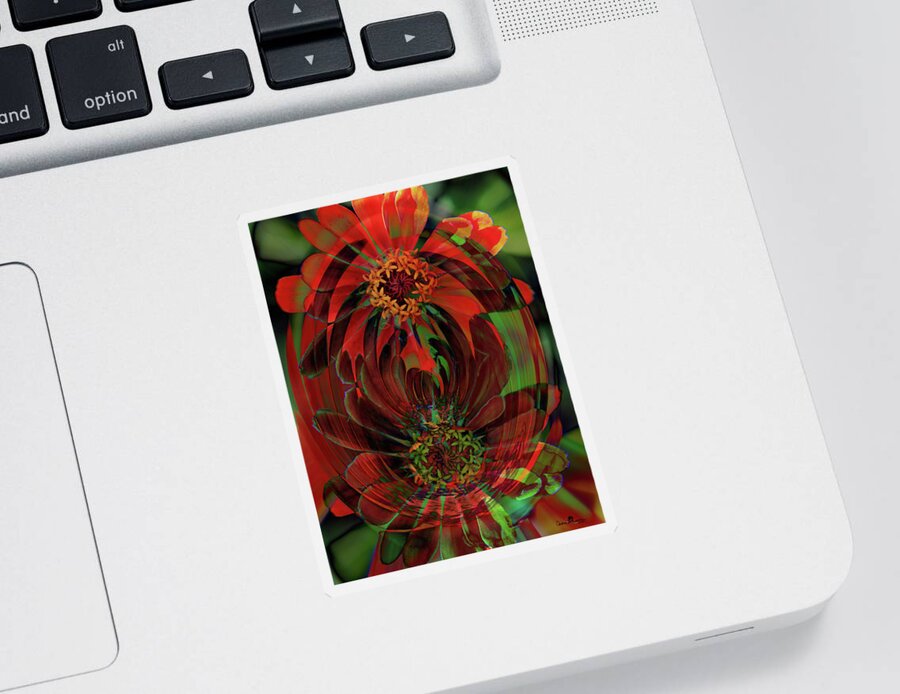 Macro Sticker featuring the photograph Polar Flower by Andrea Lawrence