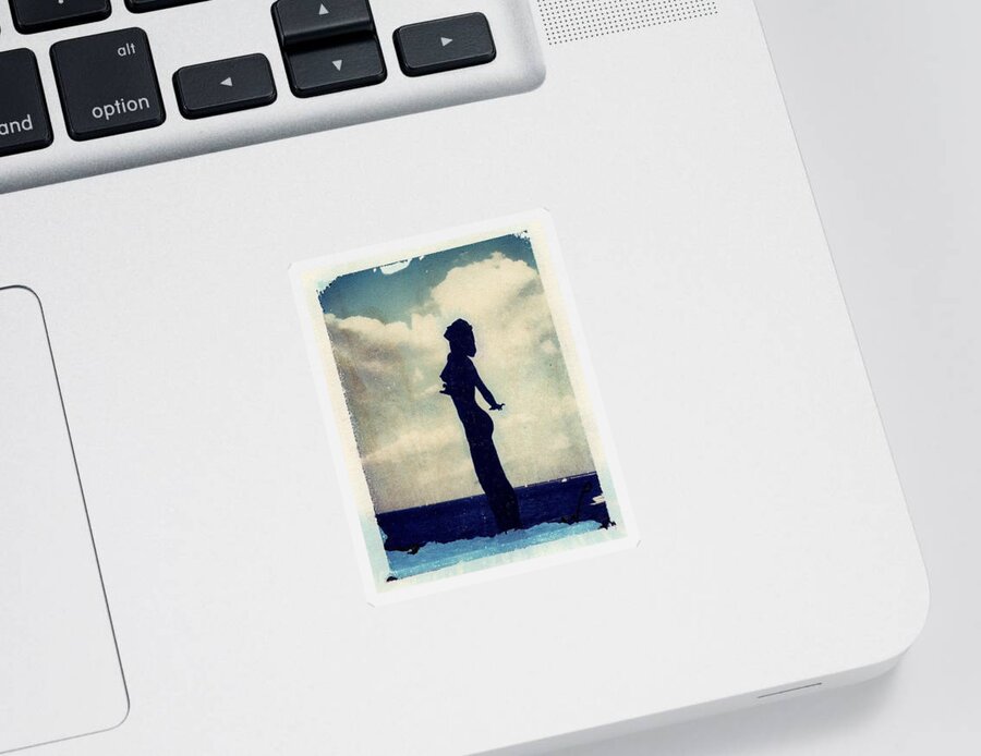 Polaroid Transfer Woman Sticker by Jane Linders - Pixels