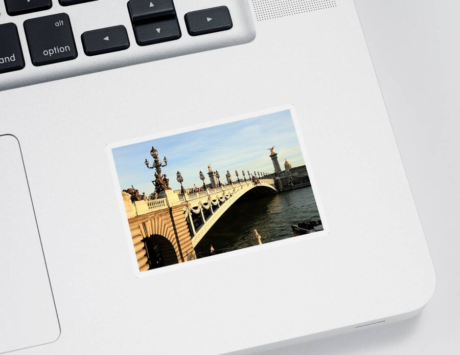 Pont Alexandre Iii Sticker featuring the photograph Pont Alexandre III by Mingming Jiang
