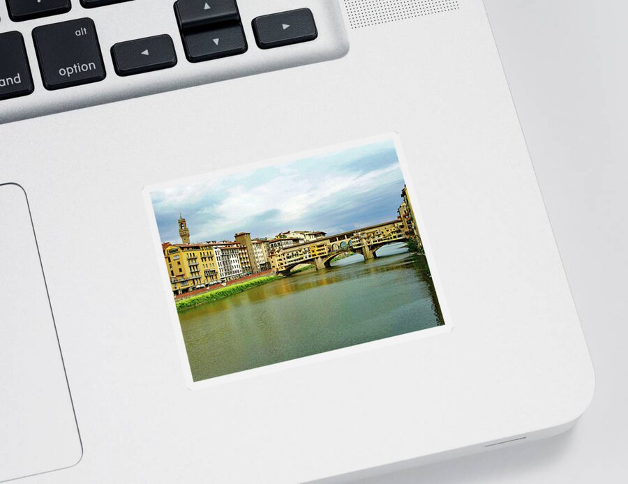 Ponte Vecchio Sticker featuring the photograph Ponte Vecchio 1 by Ellen Henneke