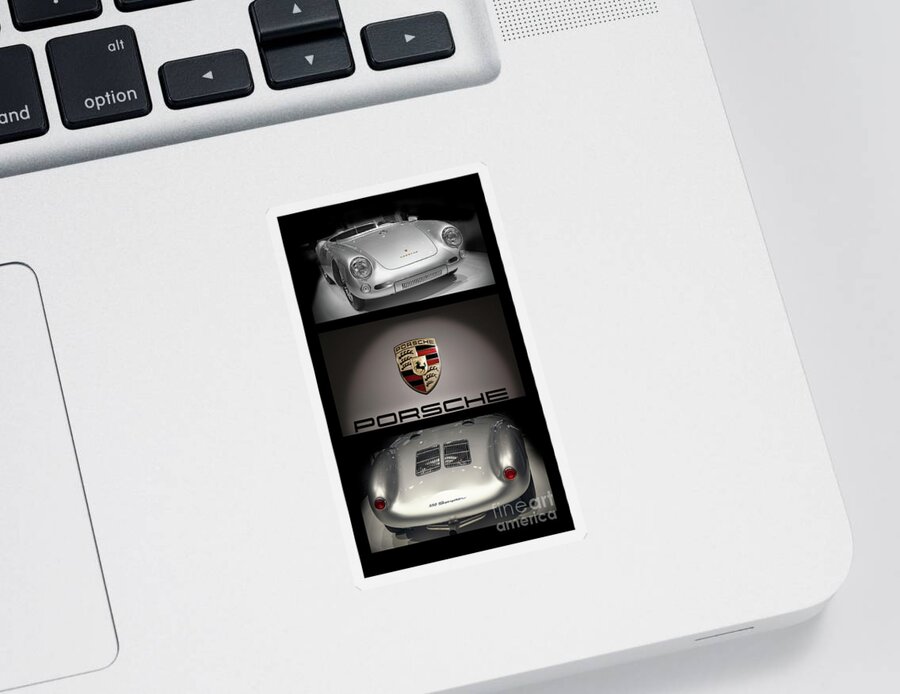Porsche 550 Sticker featuring the photograph Porsche 550 Spyder triptych by Stefano Senise