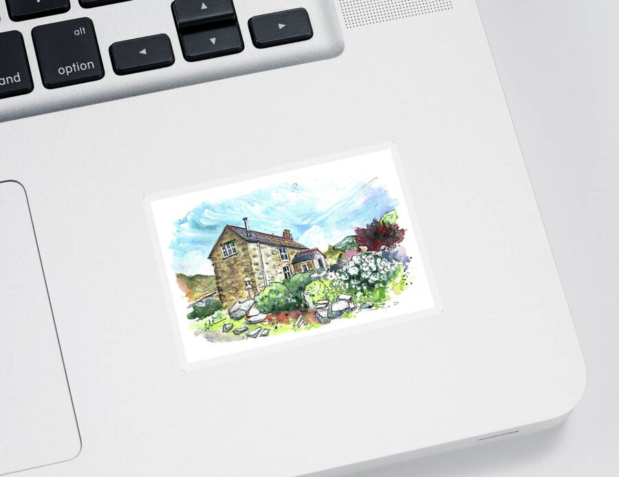 Travel Sticker featuring the painting Porthcuno 01 by Miki De Goodaboom