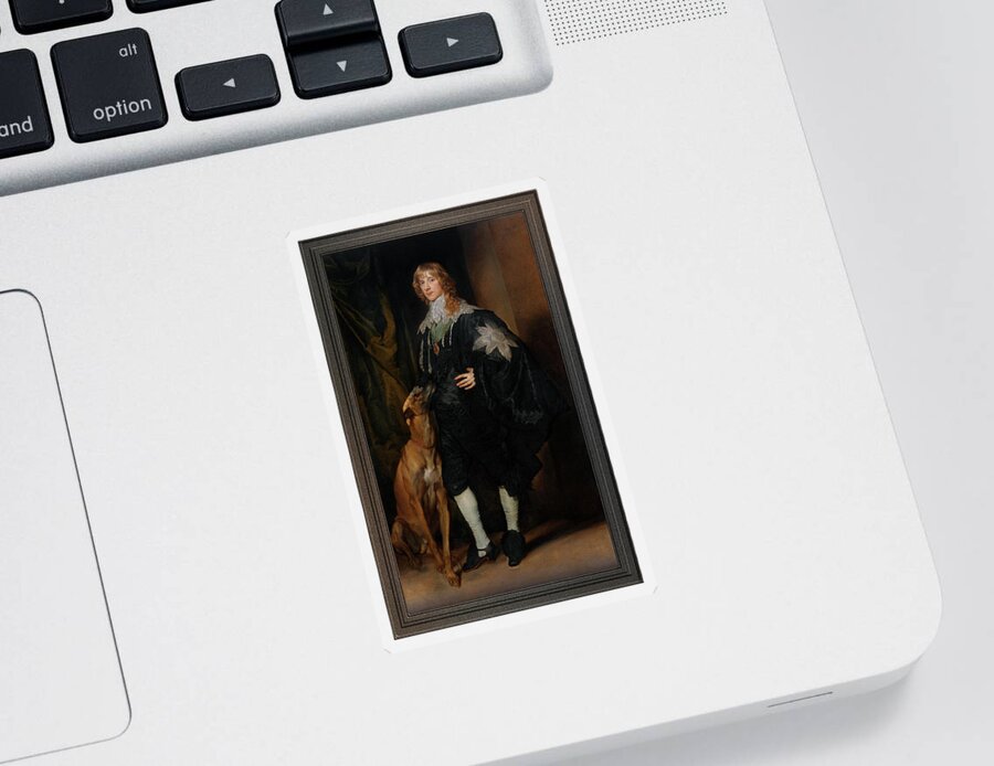 Portrait Of James Stuart Sticker featuring the painting Portrait of James Stuart Duke of Richmond and Lenox by Anthony van Dyck by Rolando Burbon
