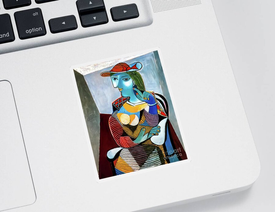 Portrait Sticker featuring the painting Portrait of Marie-Therese Walter by Pablo Picasso 1937 by Pablo Picasso