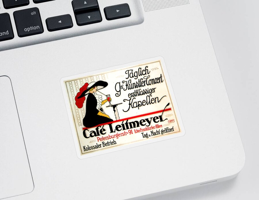 Täglich Sticker featuring the painting Poster for Cafe Leifmeyer 1927 by Unknown