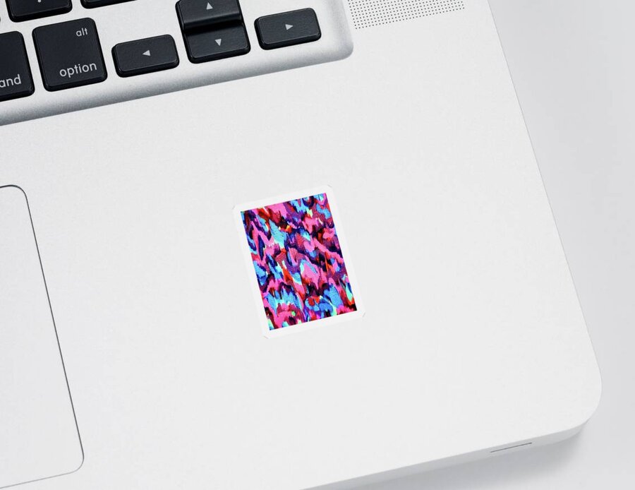 Preppy Sticker featuring the painting Preppy Ikat by LaToya Cole