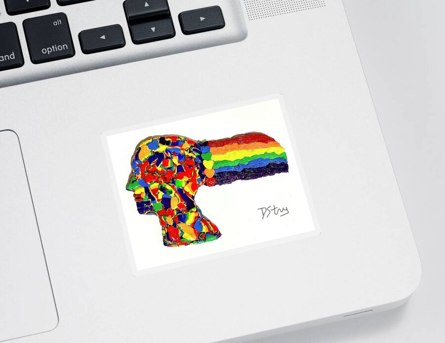 Lgbtq Sticker featuring the mixed media Proud To Be Free by Deborah Stanley