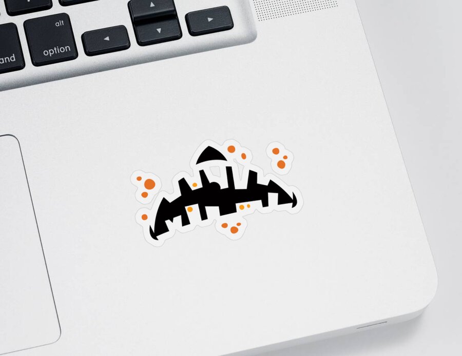 Pumpkin Sticker featuring the digital art Pumpkin Zombie Mouth by John Schwegel