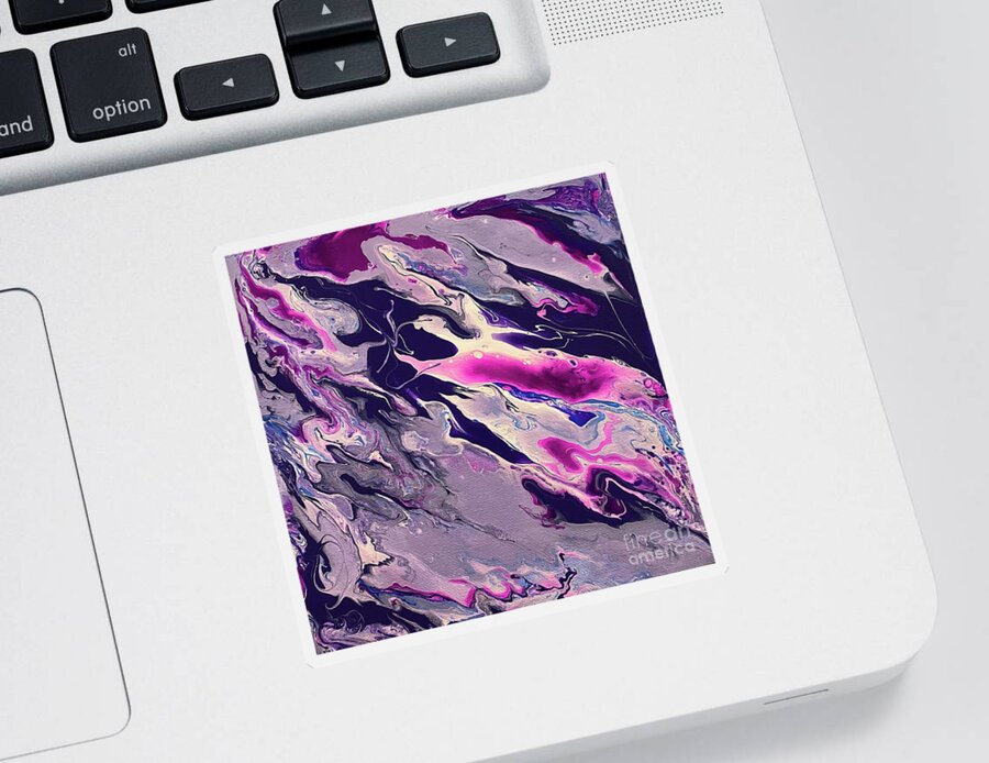 Purple Sticker featuring the painting Purple Depths by Lisa Neuman