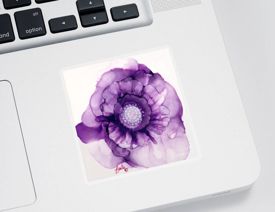 Purple Passion Flower Sticker featuring the painting Purple Passion Flower by Daniela Easter