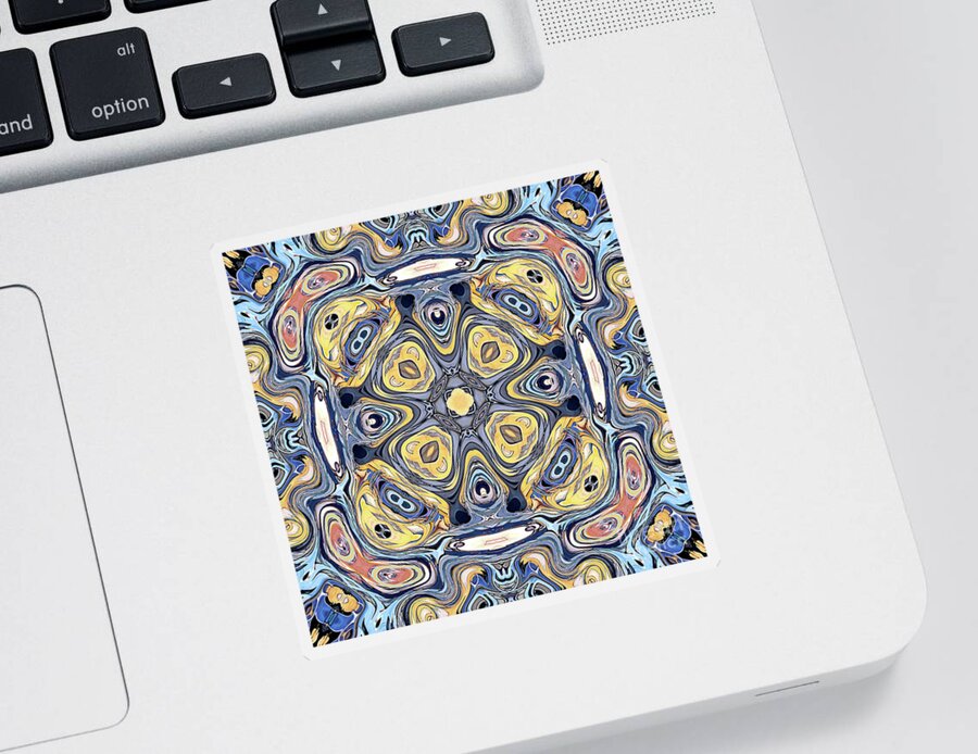 Mandala Sticker featuring the digital art Quadrant Symmetry by Phil Perkins