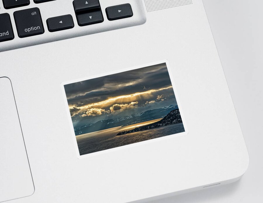 Lake Sticker featuring the photograph Radiant Sunset by Martin Gollery