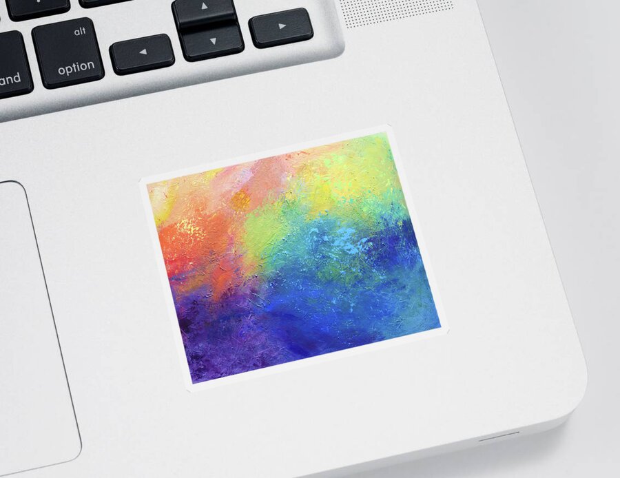 Sky Sticker featuring the painting Rainbow Blue by Linda Bailey