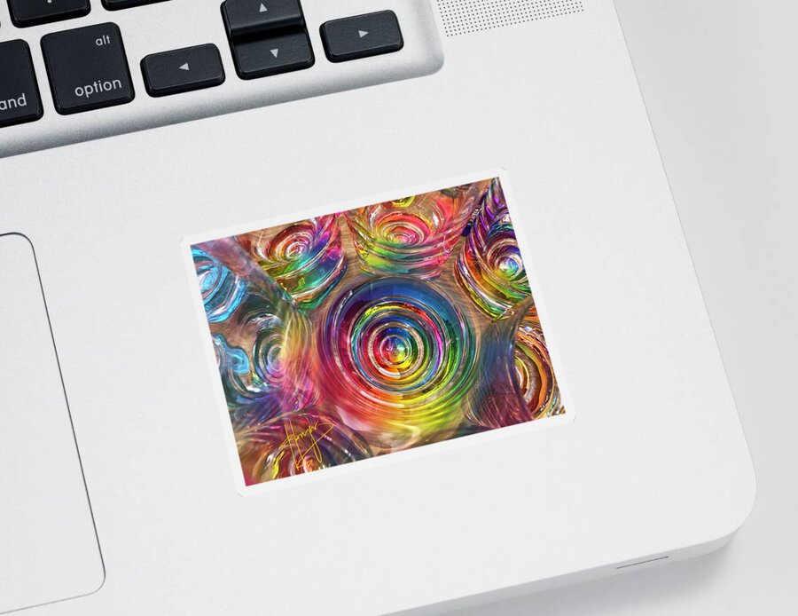 Rainbows Sticker featuring the painting Rainbow Glasses 1 by DC Langer