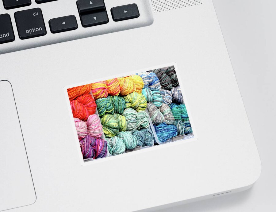 Yarn Sticker featuring the photograph Rainbow Of Color by Lens Art Photography By Larry Trager