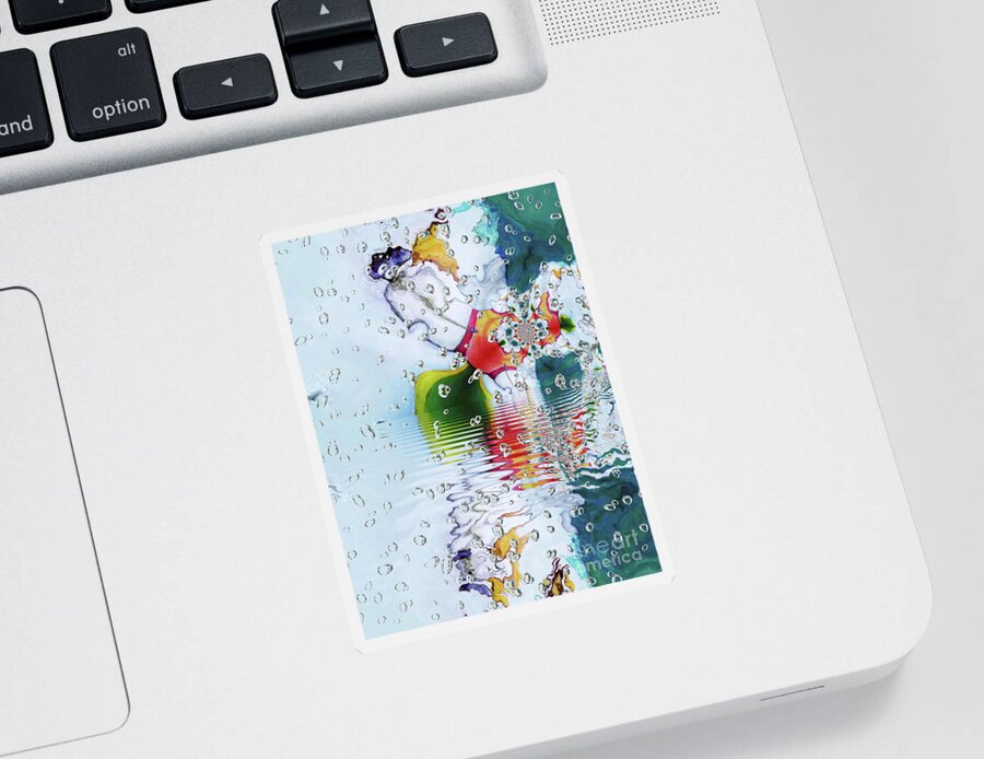 Art Sticker featuring the digital art Raindrops by Alexandra Vusir