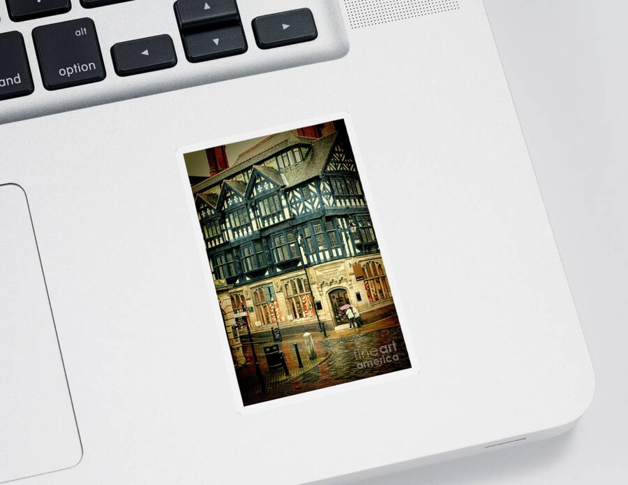 Chester Sticker featuring the photograph Rainy Day, Chester, England by Elaine Teague