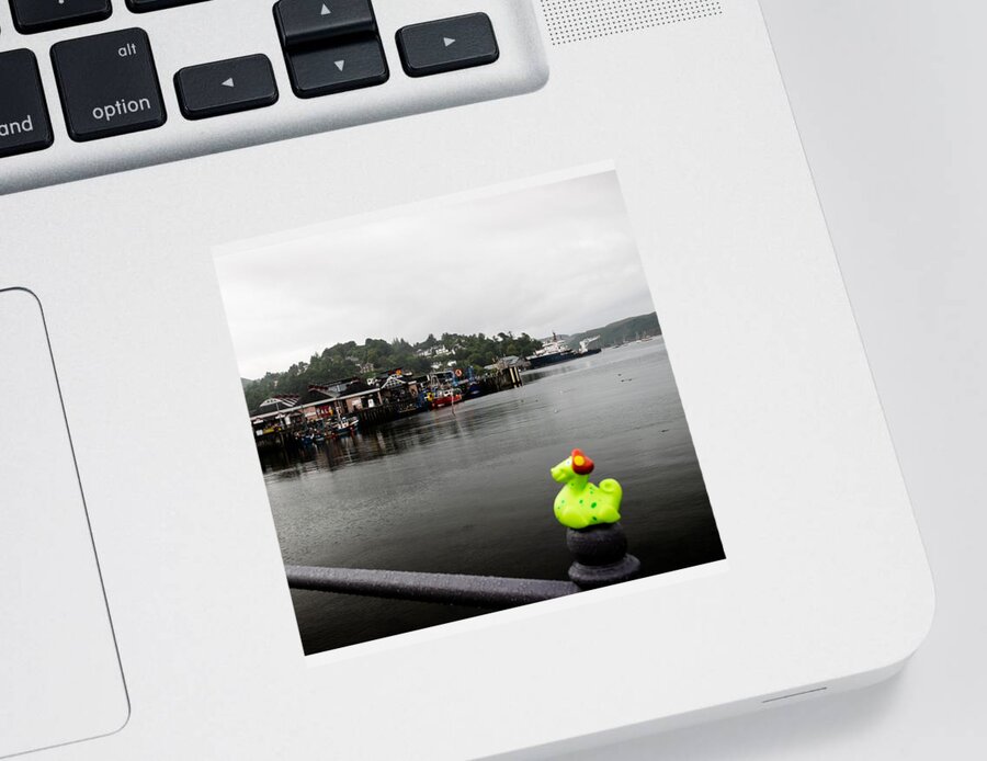 Oban Sticker featuring the photograph Rainy Day in Oban by Bonny Puckett