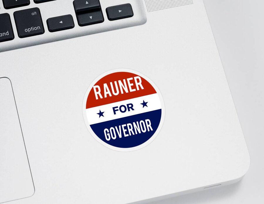 Election Sticker featuring the digital art Rauner For Governor by Flippin Sweet Gear