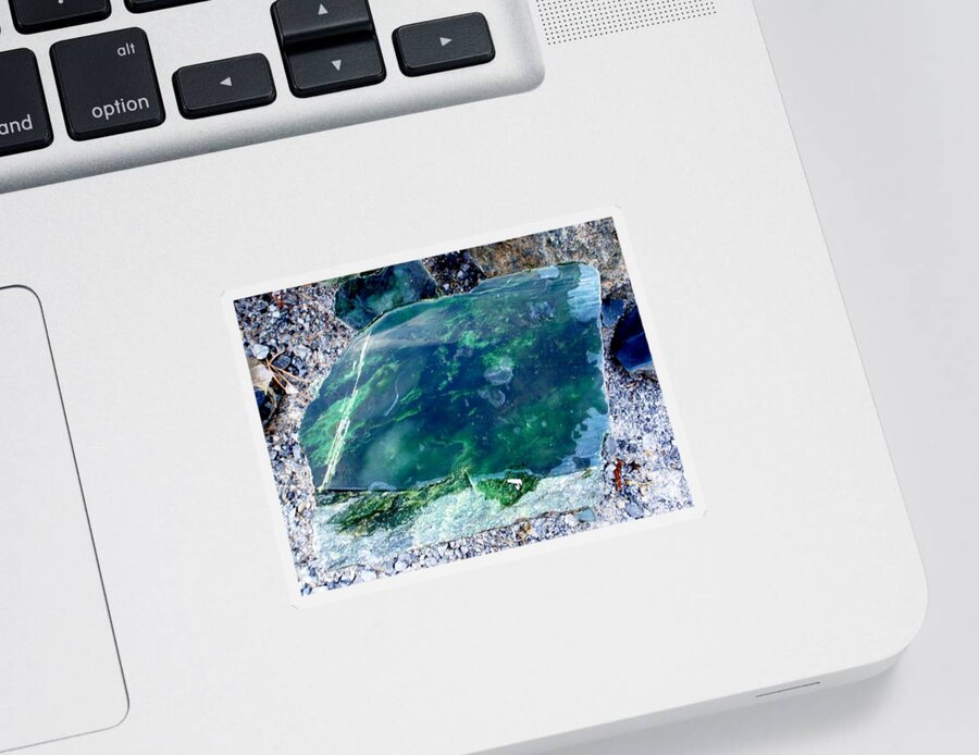 Jade Sticker featuring the photograph Raw Jade Rock by Mary Deal