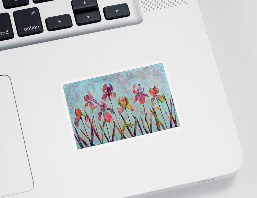 Iris Sticker featuring the painting Reaching For The Sun by Shadia Derbyshire