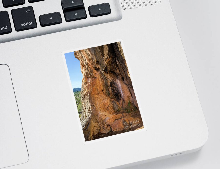Mountains Sticker featuring the photograph Red-brown rock formation 2. Abstract mountain beauty by Adriana Mueller