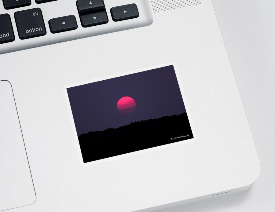 Sunset Sticker featuring the photograph Red Sun Sunset by Mary Walchuck