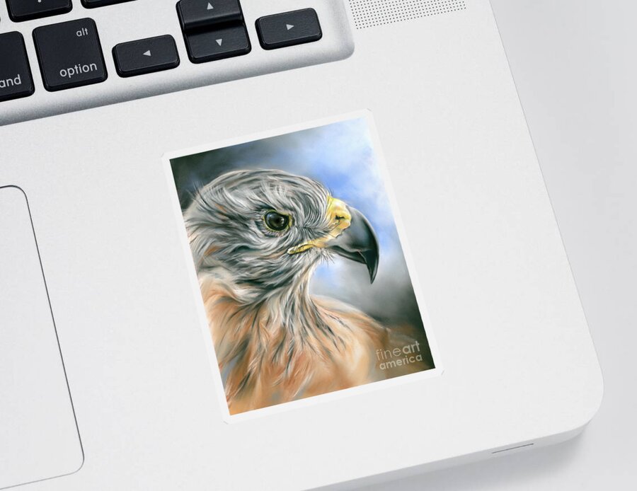Bird Sticker featuring the painting Red Tailed Hawk by MM Anderson