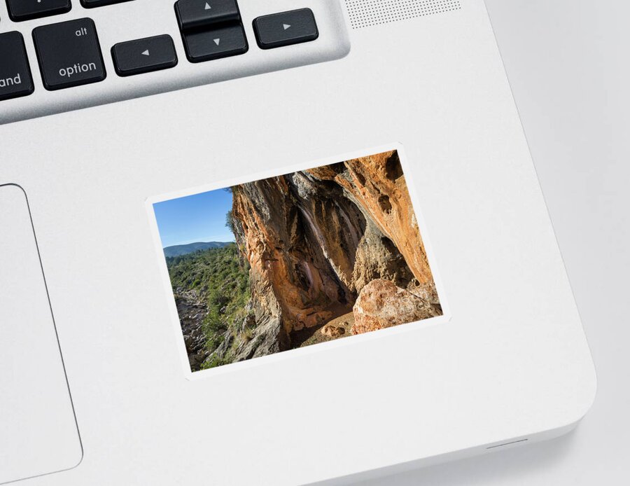 Mountains Sticker featuring the photograph Red-brown rock formation 5. Abstract mountain beauty by Adriana Mueller