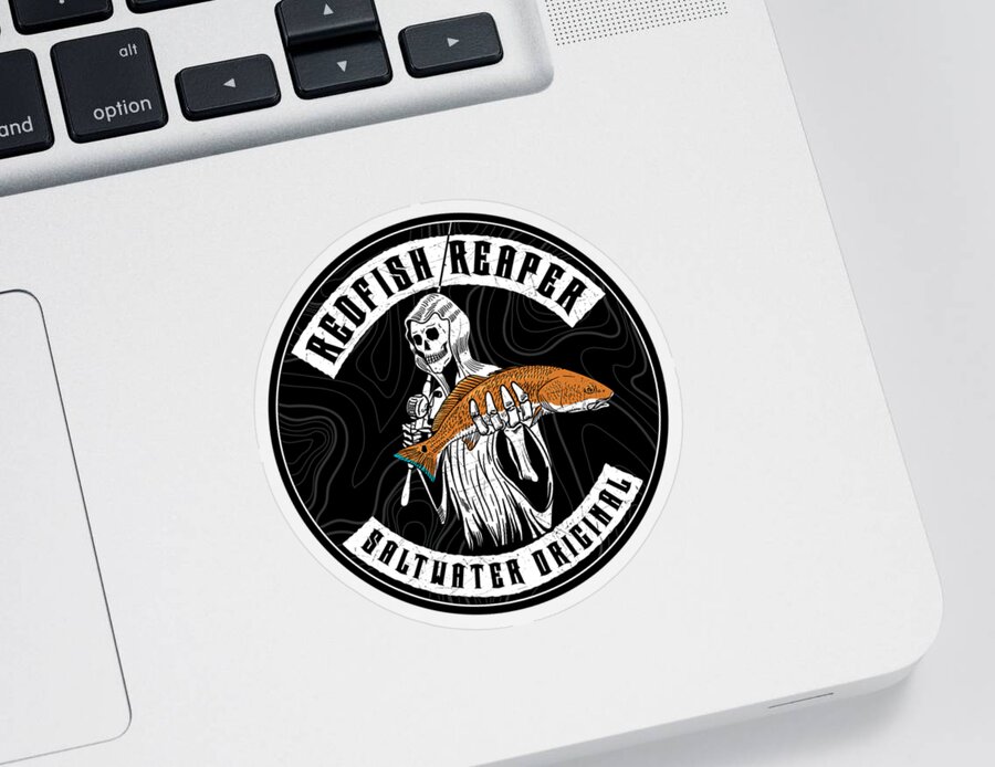 Saltwater Sticker featuring the digital art Redfish Reaper by Kevin Putman