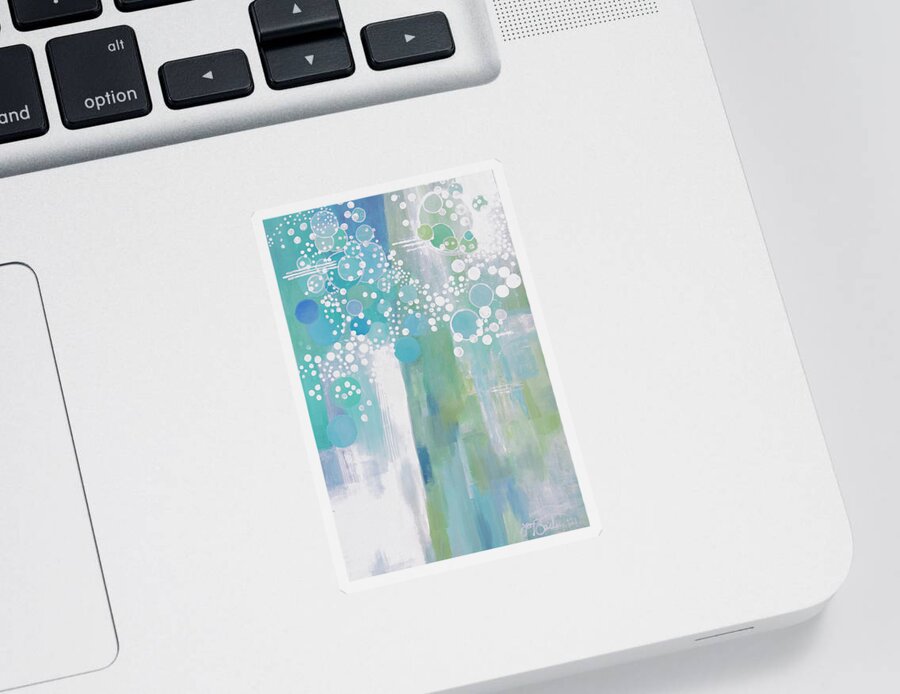 Teal Sticker featuring the digital art Refreshingly by Linda Bailey