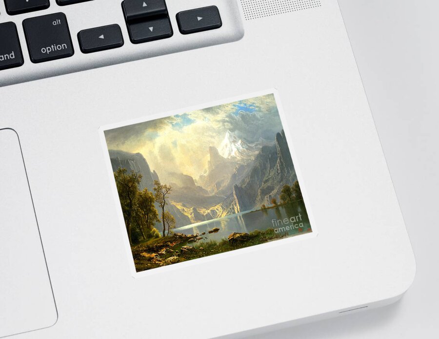 Wingsdomain Sticker featuring the painting Remastered Art Lake Tahoe by Albert Bierstadt 20220405a by Albert-Bierstadt