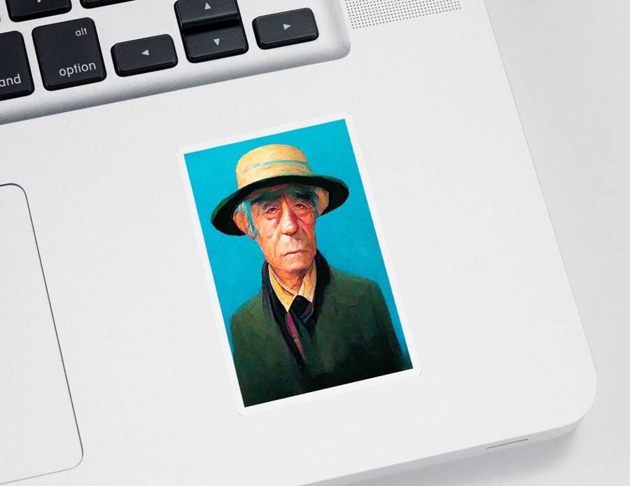 Rene Magritte Sticker featuring the digital art Rene Magritte #10 by Craig Boehman