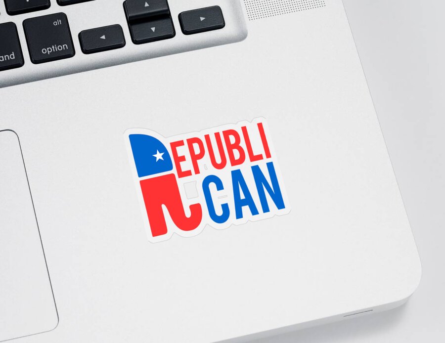 Cool Sticker featuring the digital art Republican Republi Can Do Anything by Flippin Sweet Gear