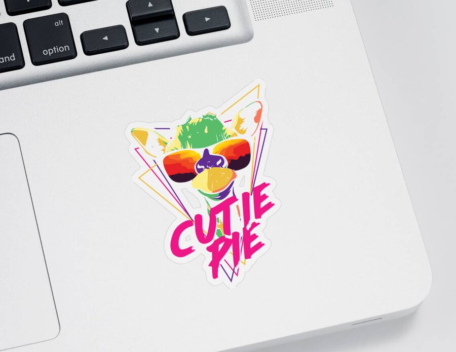 Colorful Sticker featuring the digital art Retro Giraffe Cutie Pie Cool Sunglasses by Jacob Zelazny