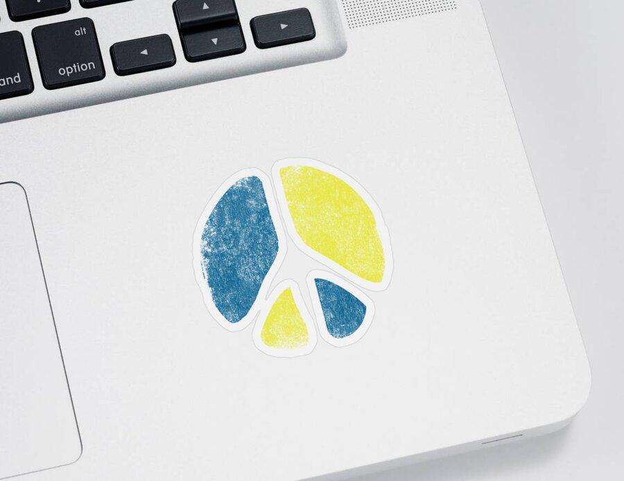 Funny Sticker featuring the digital art Retro Peace Sign by Flippin Sweet Gear