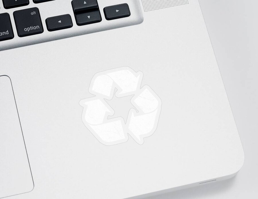 Funny Sticker featuring the digital art Retro Recycle Logo by Flippin Sweet Gear