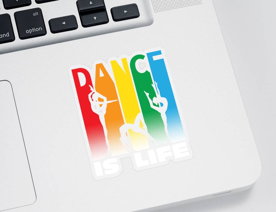Dance Is Life Sticker featuring the digital art Retro Style Dance is Life Ballerinas by Jacob Zelazny