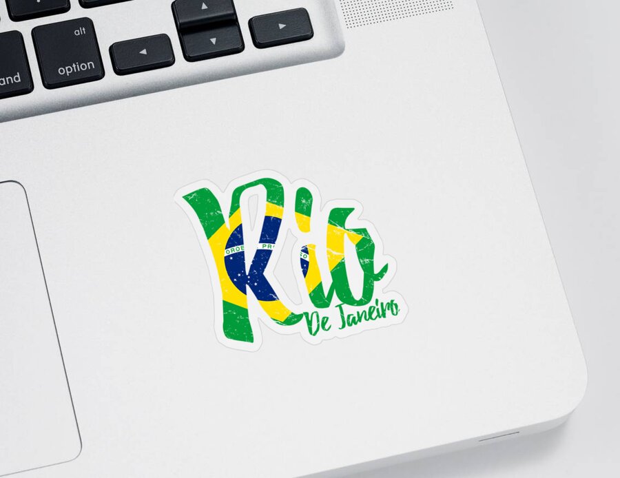 Funny Sticker featuring the digital art Rio De Janeiro Brasil by Flippin Sweet Gear