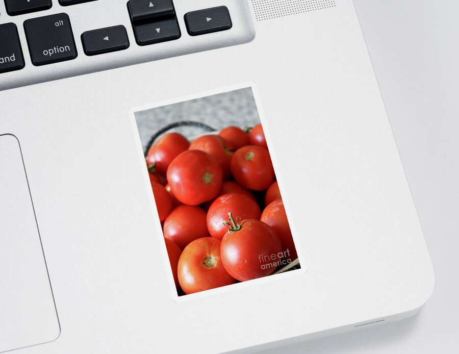 Food Sticker featuring the photograph Ripe Tomatoes in Bowl Vertical by Carol Groenen