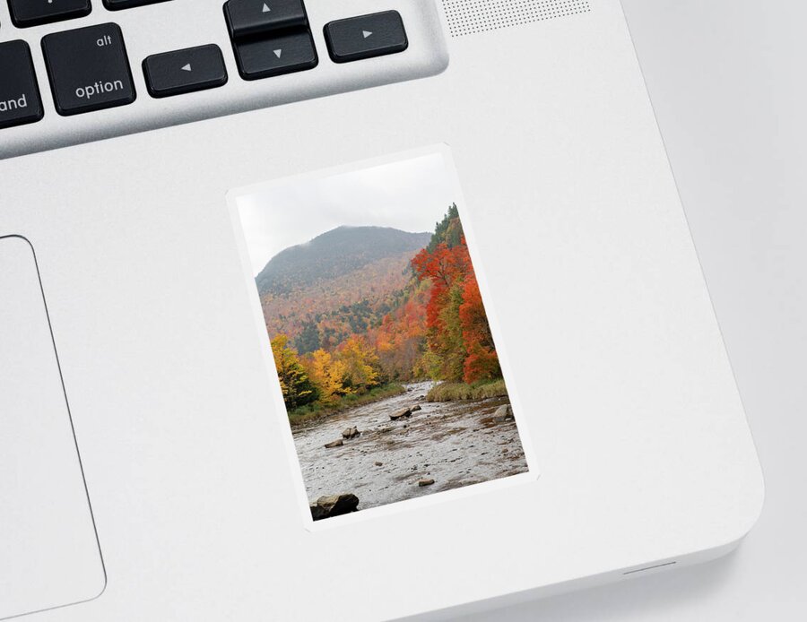 Lake Placid Sticker featuring the photograph River Through The Adirondacks by Dave Niedbala