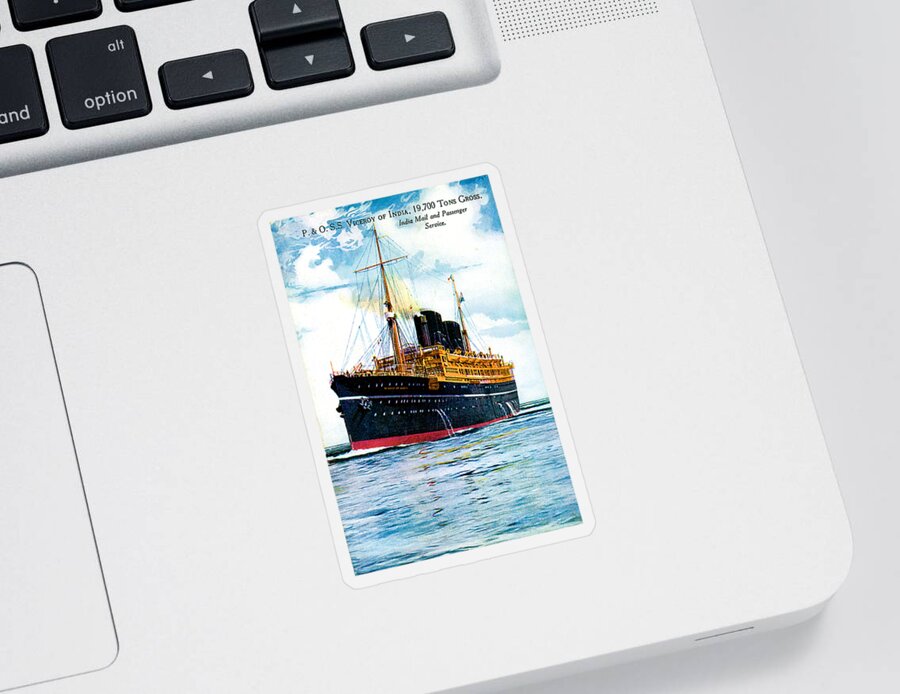 Vicero Sticker featuring the painting RMS Viceroy of India Cruise Ship 1928 by Unknown