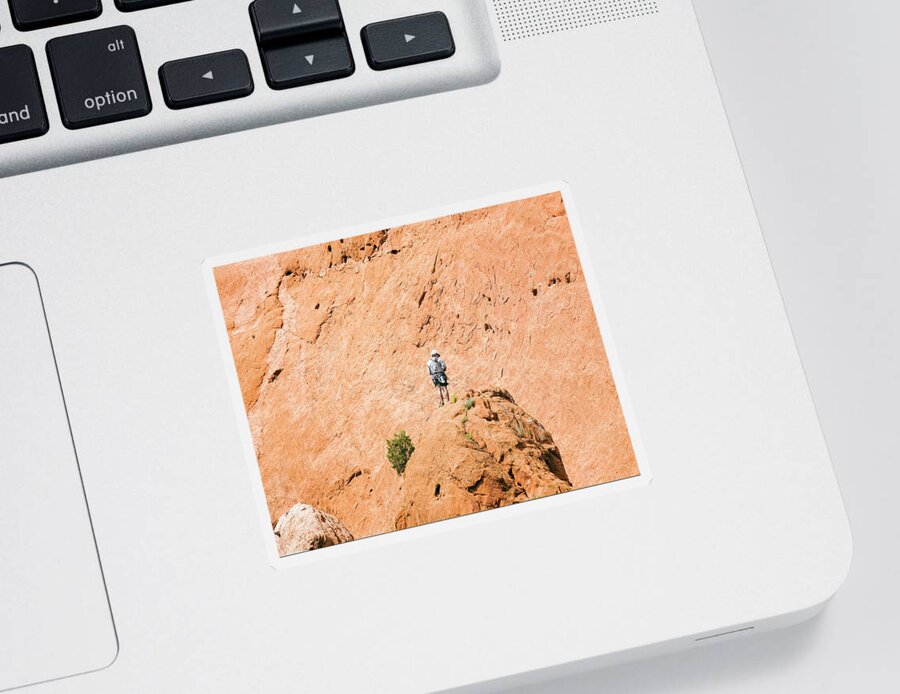 Garden Sticker featuring the photograph Rock Climbing at Garden of the Gods by Travis Rogers